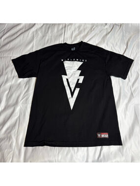 Men's WWE Black Worldwide Short Sleeve Tee L